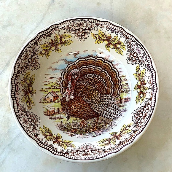 THE VICTORIAN ENGLISH POTTERY HOMELAND TURKEY INDIVIDUAL PASTA BOWL - Picture 3 of 5